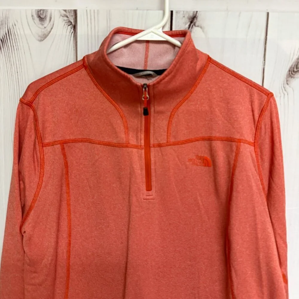 The North Face 1/4-Zip Pullover Men’s Large Orange Heather EUC‎